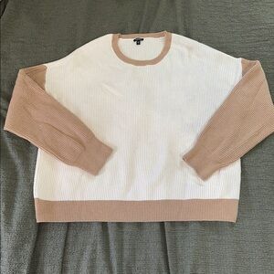 Express Tan and Cream Knit Top